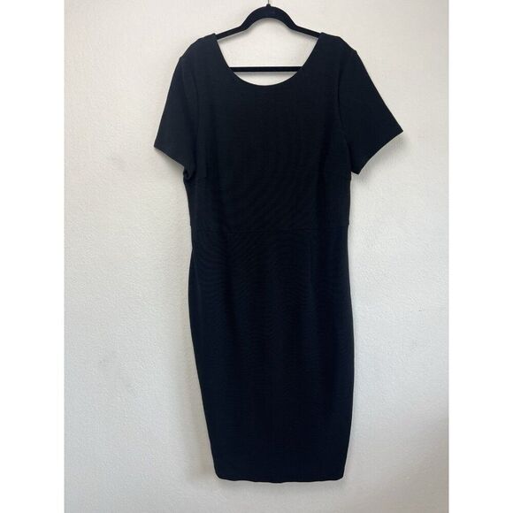 Boden Dresses & Skirts - Boden Elsa Ottoman Black Dress Ribbed Scoop Back Zip Bodycon Women’s Size 18L